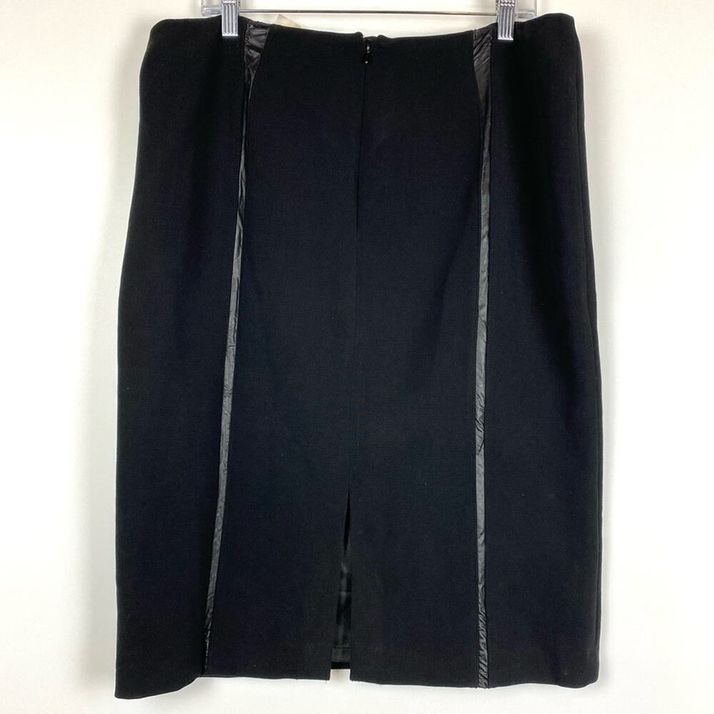 Peter Nygard Black Pencil Skirt Pleather Dart Accents Womens Size 14 - Picture 9 of 12